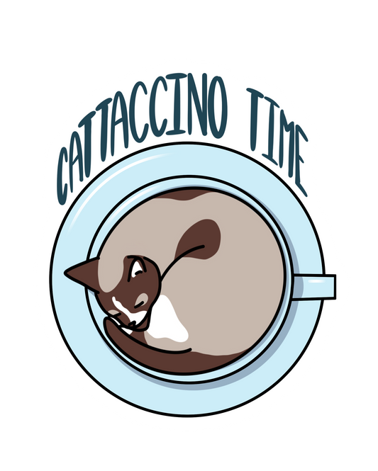 Cattaccino Cute Cat Sticker