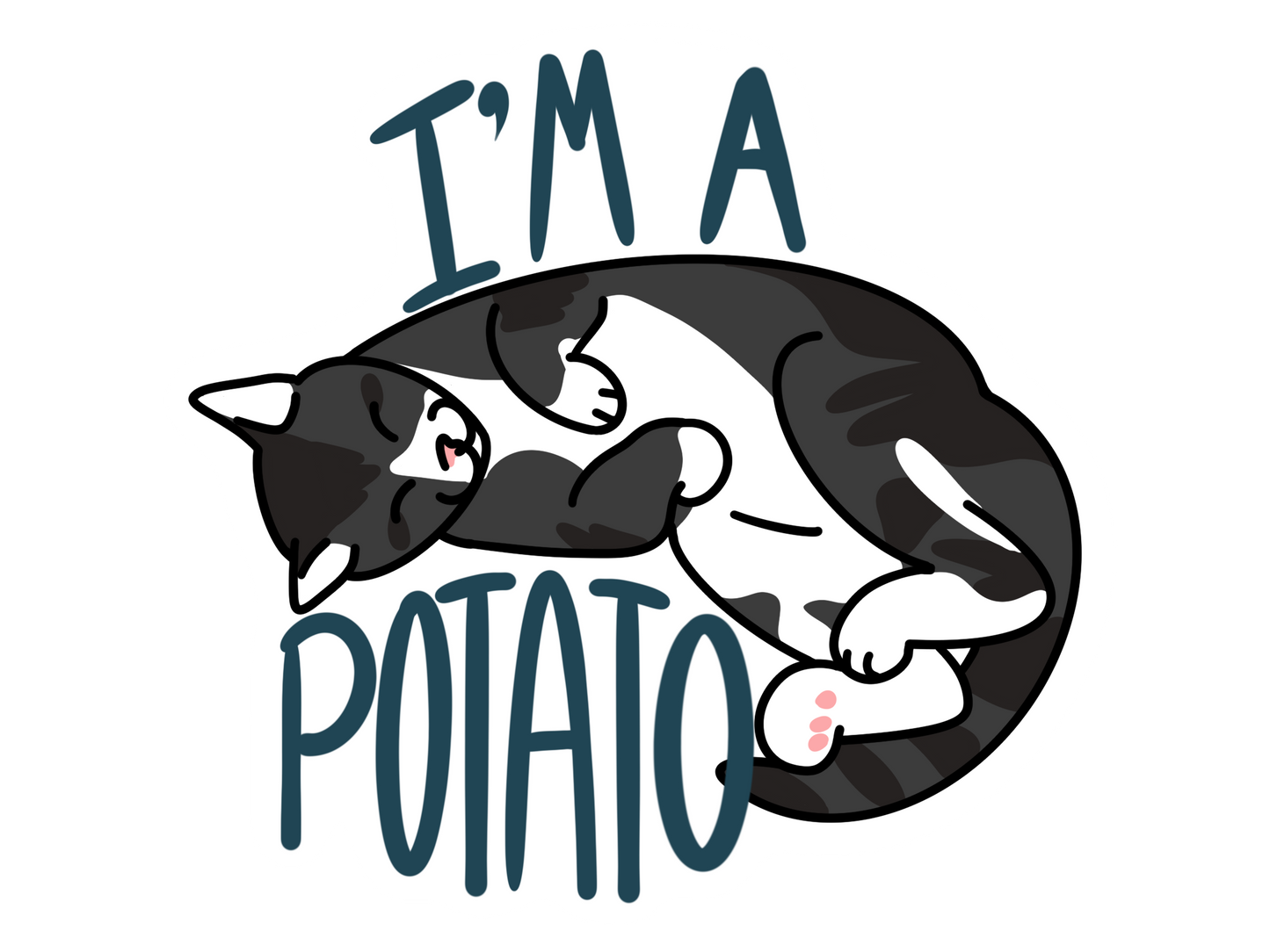 I'm A Potato Cute Cat Sticker