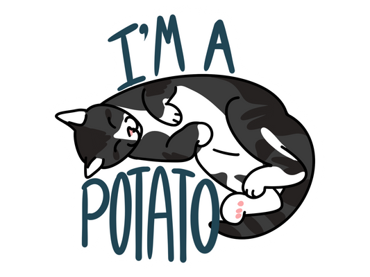 I'm A Potato Cute Cat Sticker