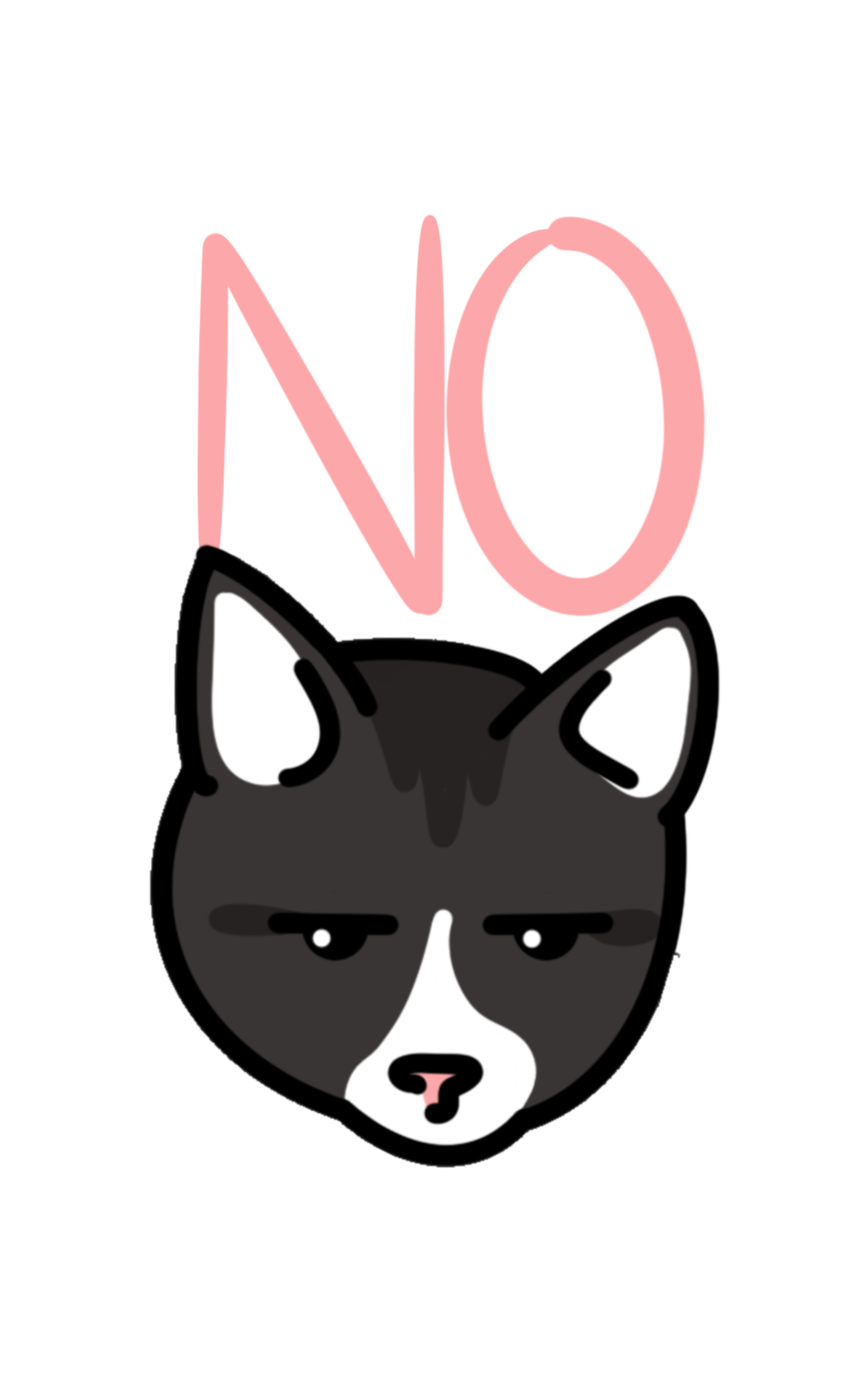 NO Cute Cat Sticker