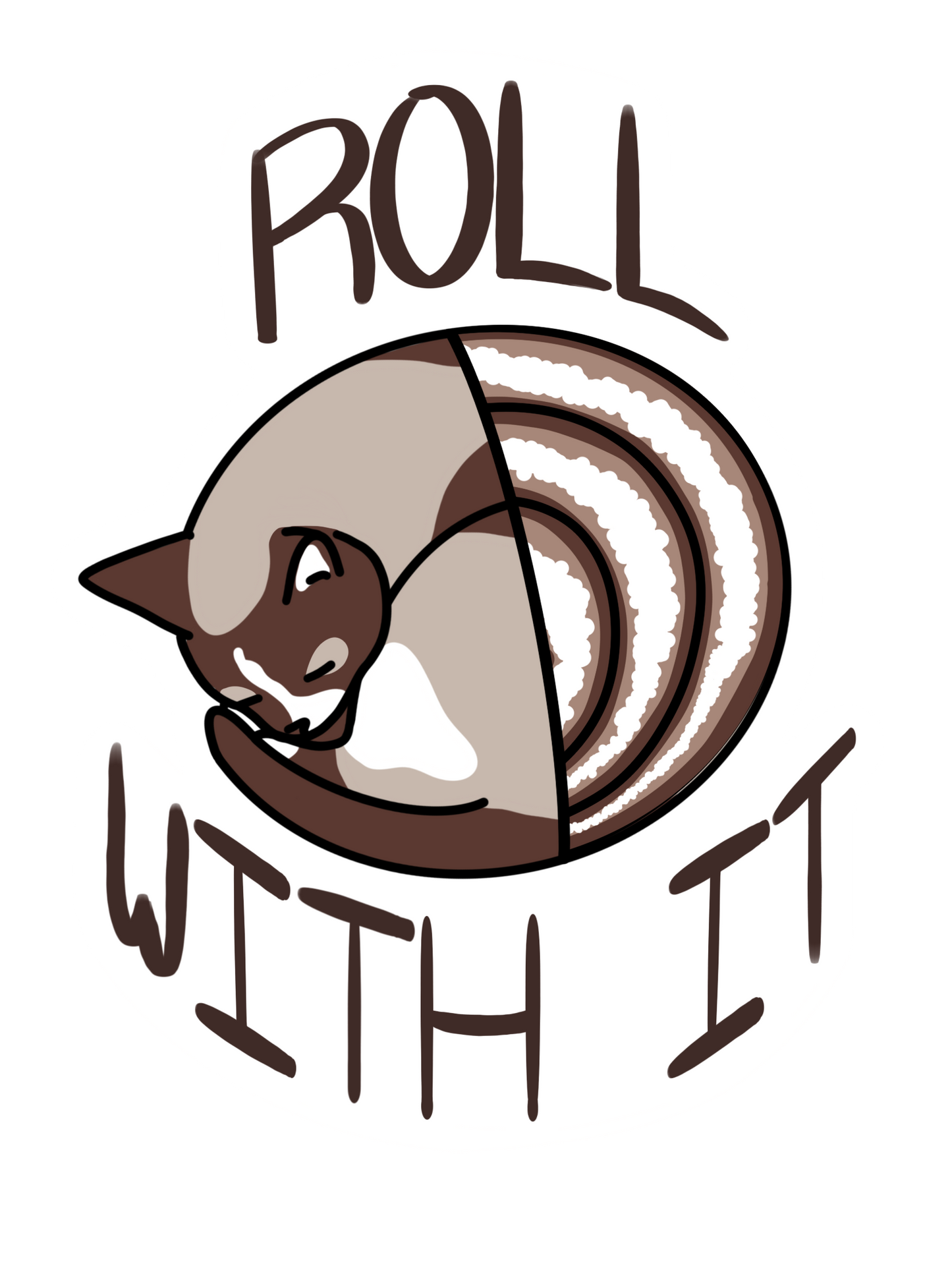 Roll With It Cute Cat Sticker